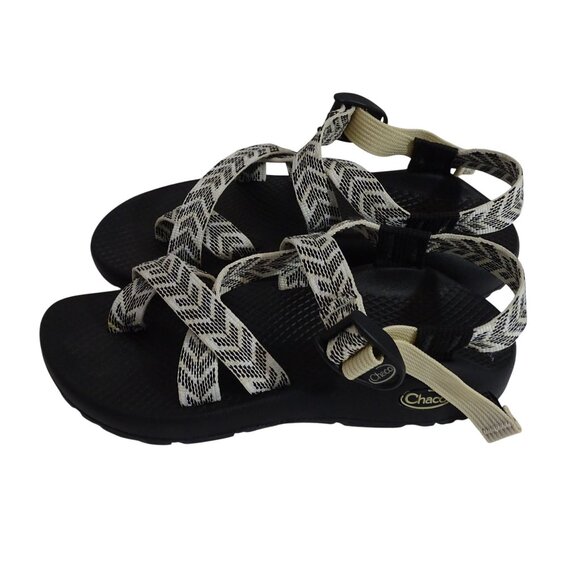 Chaco Z2 Women Classic Sandals Size 6 Black Cream Strappy Toe Loop Hiking Wear - Picture 3 of 7